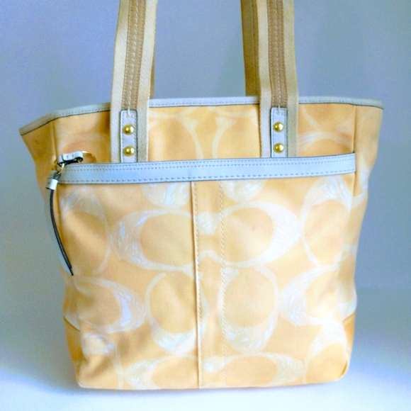COACH Monogram Yellow Handbag - Picture 3 of 14